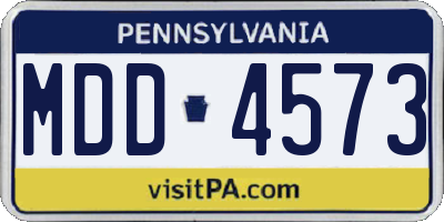 PA license plate MDD4573