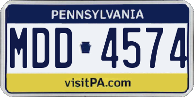 PA license plate MDD4574