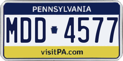 PA license plate MDD4577