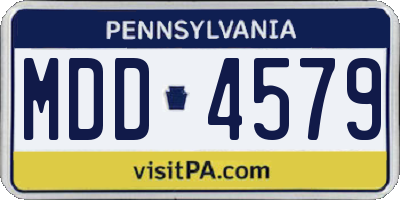 PA license plate MDD4579