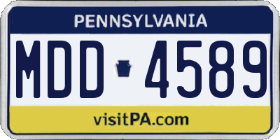 PA license plate MDD4589