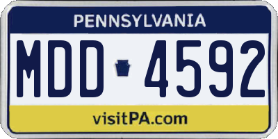 PA license plate MDD4592
