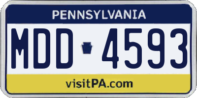 PA license plate MDD4593