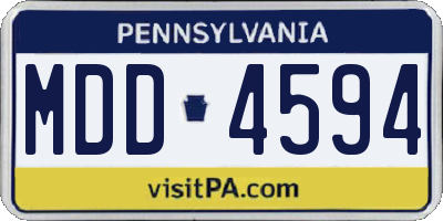 PA license plate MDD4594