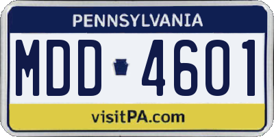 PA license plate MDD4601