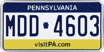 PA license plate MDD4603
