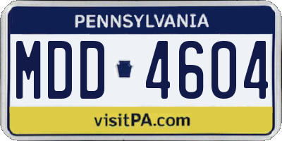 PA license plate MDD4604