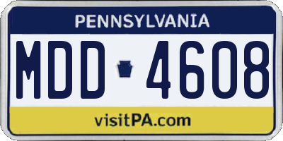 PA license plate MDD4608