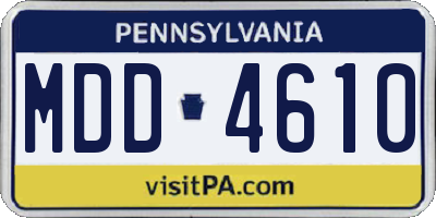 PA license plate MDD4610