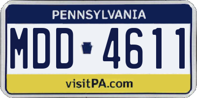 PA license plate MDD4611