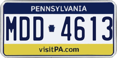 PA license plate MDD4613