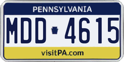 PA license plate MDD4615