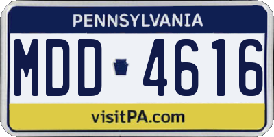 PA license plate MDD4616