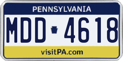 PA license plate MDD4618
