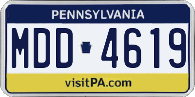 PA license plate MDD4619