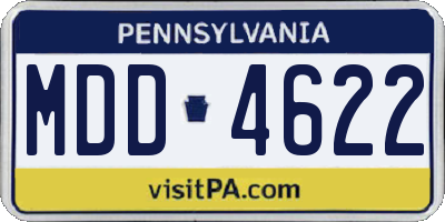 PA license plate MDD4622