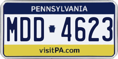 PA license plate MDD4623