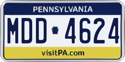 PA license plate MDD4624
