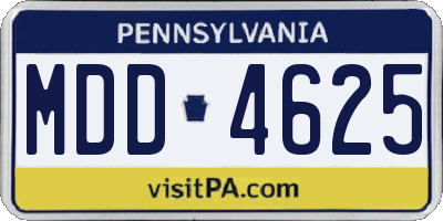 PA license plate MDD4625