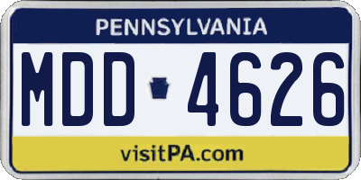 PA license plate MDD4626