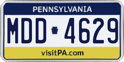PA license plate MDD4629