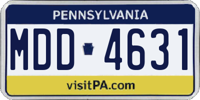 PA license plate MDD4631