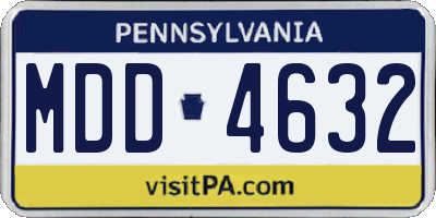 PA license plate MDD4632