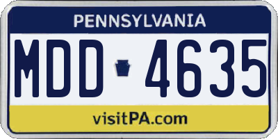 PA license plate MDD4635
