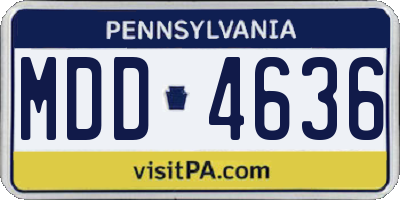 PA license plate MDD4636