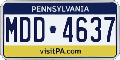 PA license plate MDD4637