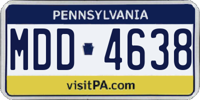 PA license plate MDD4638