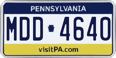 PA license plate MDD4640