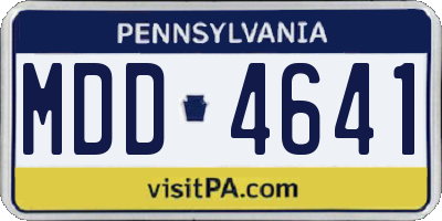 PA license plate MDD4641