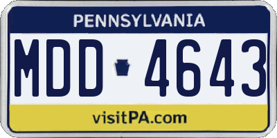 PA license plate MDD4643