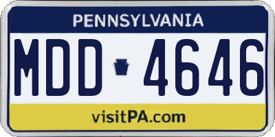 PA license plate MDD4646