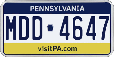 PA license plate MDD4647