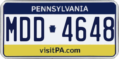 PA license plate MDD4648