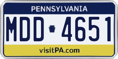 PA license plate MDD4651