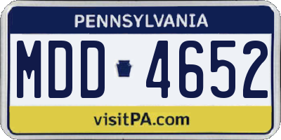 PA license plate MDD4652