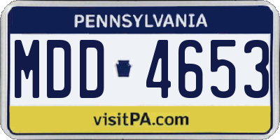 PA license plate MDD4653