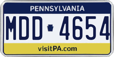 PA license plate MDD4654
