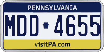 PA license plate MDD4655