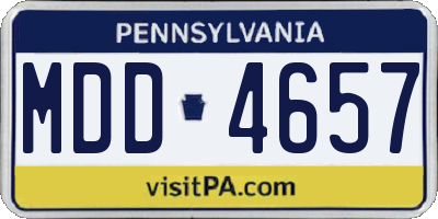 PA license plate MDD4657