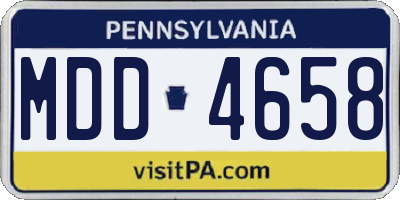 PA license plate MDD4658