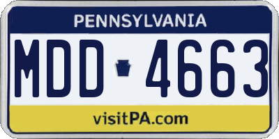 PA license plate MDD4663