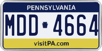 PA license plate MDD4664