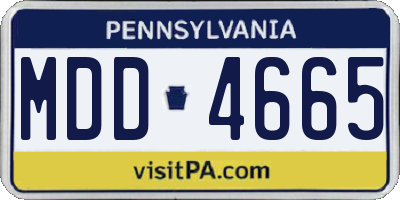 PA license plate MDD4665
