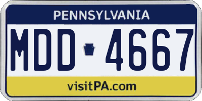 PA license plate MDD4667