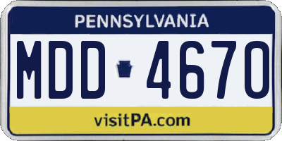 PA license plate MDD4670