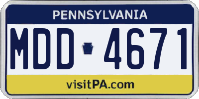 PA license plate MDD4671